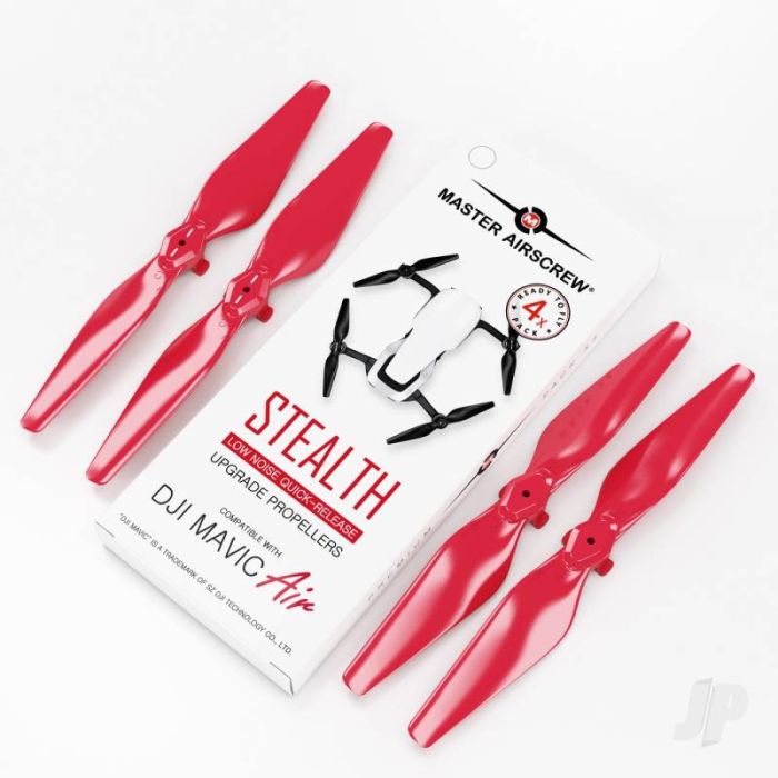 Master Airscrew STEALTH Propeller Props Set Red - DJI Mavic Air Drone