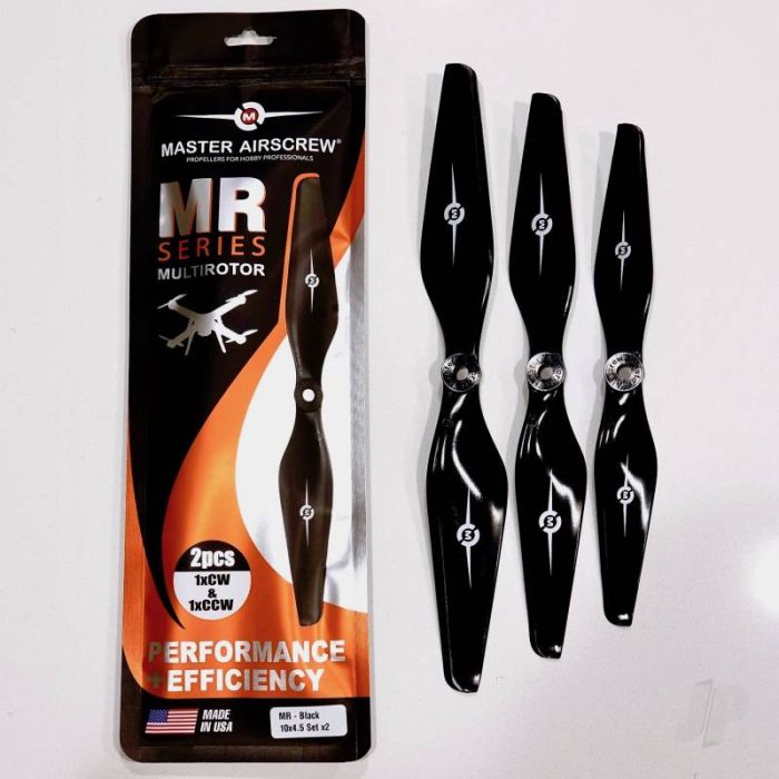 Master Airscrew 12x4.5 MR Propeller Set x2 Black 