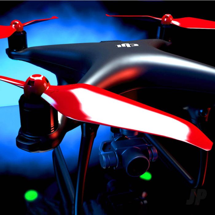 Master Airscrew 9.5x5.7 STEALTH Prop Set x4 Red - DJI Phantom 4 RC Drone
