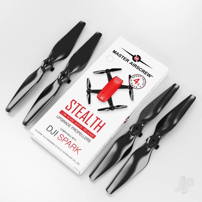 Master Airscrew STEALTH Propeller Props Set Black - DJI Spark Drone