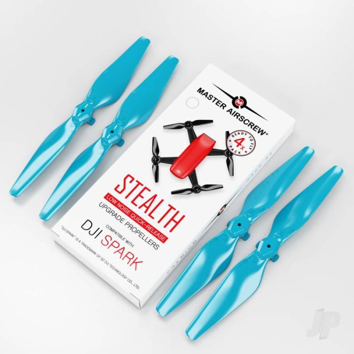 Master Airscrew STEALTH Propeller Props Set Blue - DJI Spark Drone