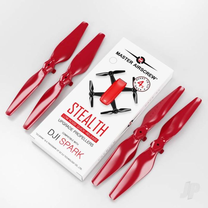 Master Airscrew STEALTH Propeller Props Set Red - DJI Spark Drone