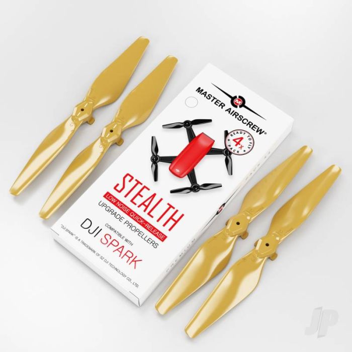 Master Airscrew STEALTH Propeller Props Set Yellow - DJI Spark Drone