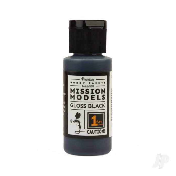 Mission Models Gloss Black Base for Chrome (1oz) Acrylic Airbrush Paint