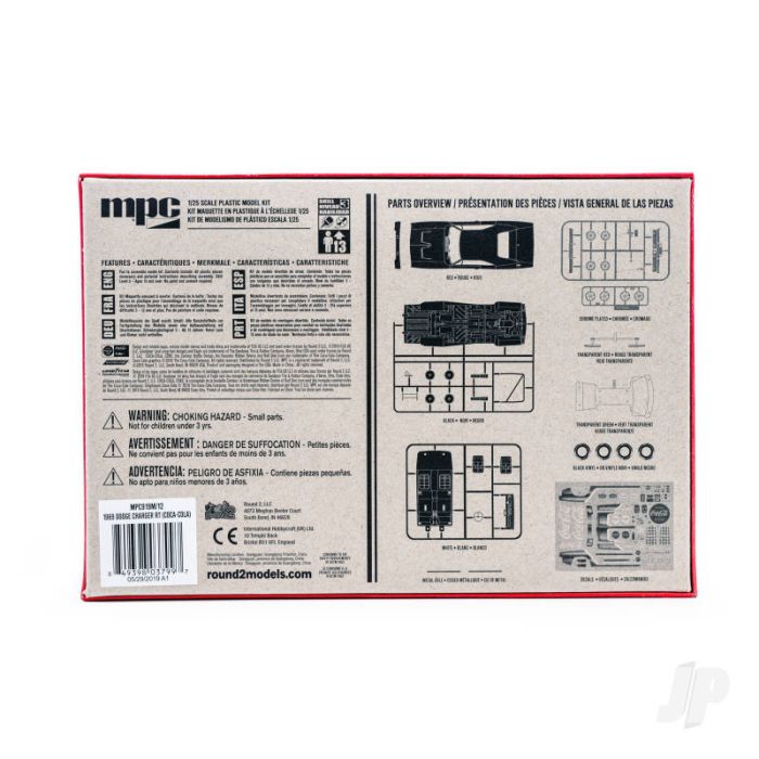 MPC 1969 Dodge Charger RT (Coca Cola) Snap (2T) Plastic Kit