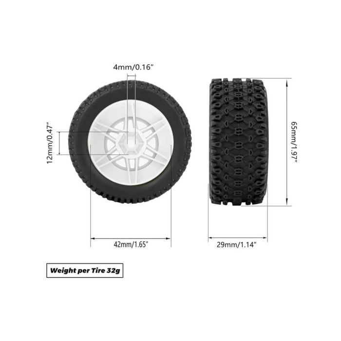 Method Geoform 1/16 SC Tyres On 12mm Hex Blue Wheels (Pair)