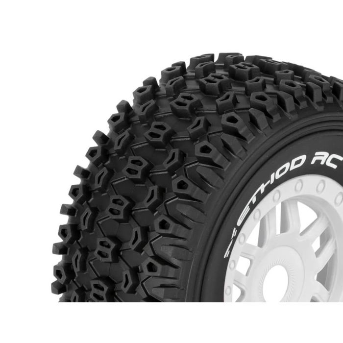 Method Geoform 1/8 SC Tyres On 17mm Hex White Wheels (Pair)