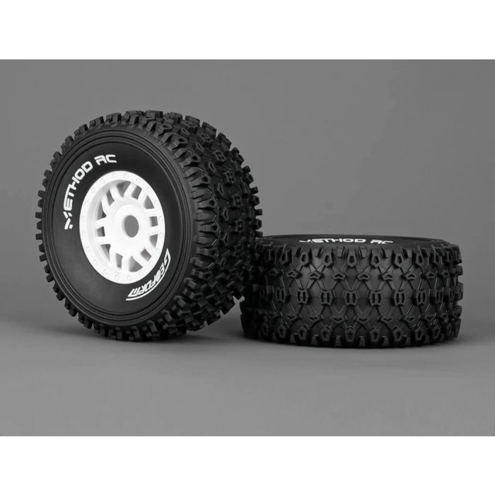 Method Geoform 1/8 SC Tyres On 17mm Hex White Wheels (Pair)
