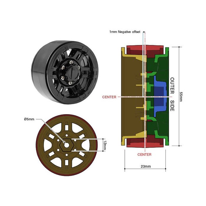 Gmade 1:10 GS01 Sawback 4ls RC Truck Jeep Scale Crawler Kit