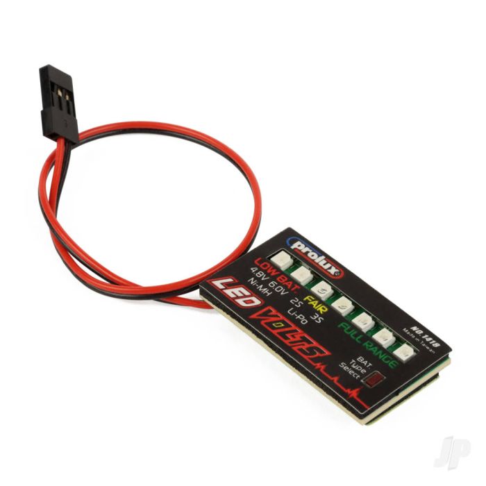 Prolux RC Model LED Battery Onboard Volt Meter 2-3s LiPo 4-5 cell NiMH