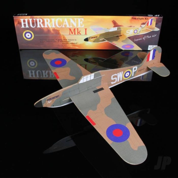 Hurricane Mk I Large Balsa Freeflight Kit with History Sheet & Pilot Logbook