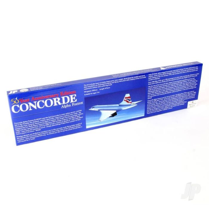 Concorde 50th Anniversary Large Balsa Freeflight Kit with History Sheet & Pilot Logbook