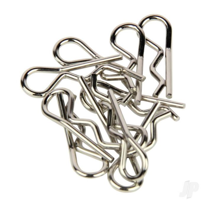 Radient Body Clips, Standard Bent, Silver (10 pcs) 