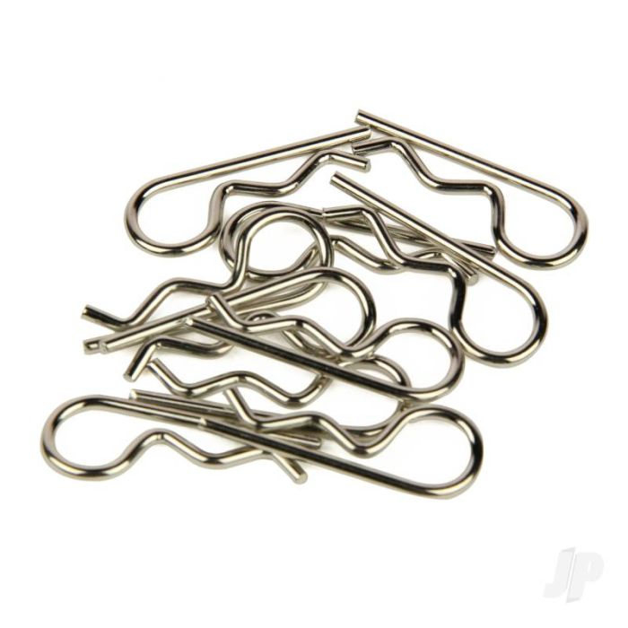 Radient Body Clips, Large Straight, Silver (10 pcs) 
