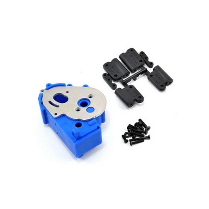 RPM Hybrid Gearbox Housing and Rear Mounts (Blue) fits Traxxas 2WD Vehicles