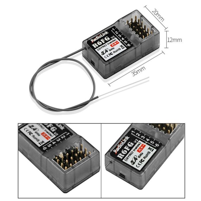 RadioLink R6FG 6-Channel Surface Receiver with Gyro Function
