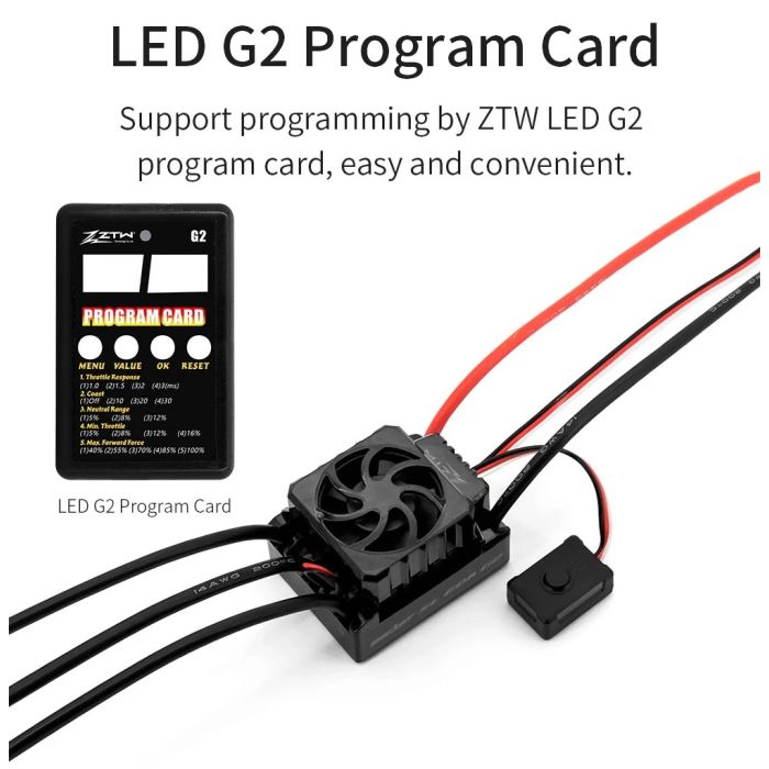 ZTW Beast SL 1/10 RC Car 3650 2950KV Brushless Motor & 50A G2 2S - 3S ESC Combo