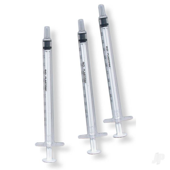 3x 1ml Disposable Syringes POL1001/3 Hobby Tools - Model Craft Collection