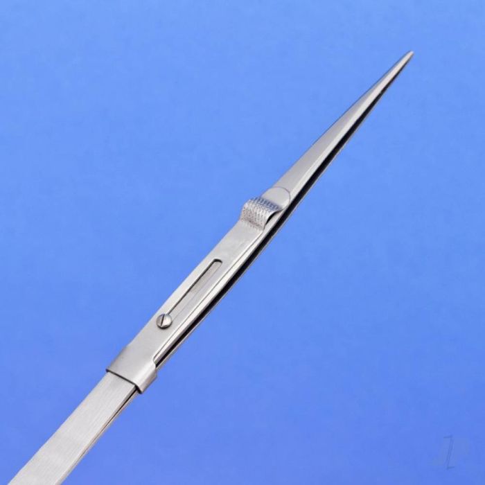 Modelcraft Fine Serrated Locking Stainless Steel Tweezers (PTW1093/FR)