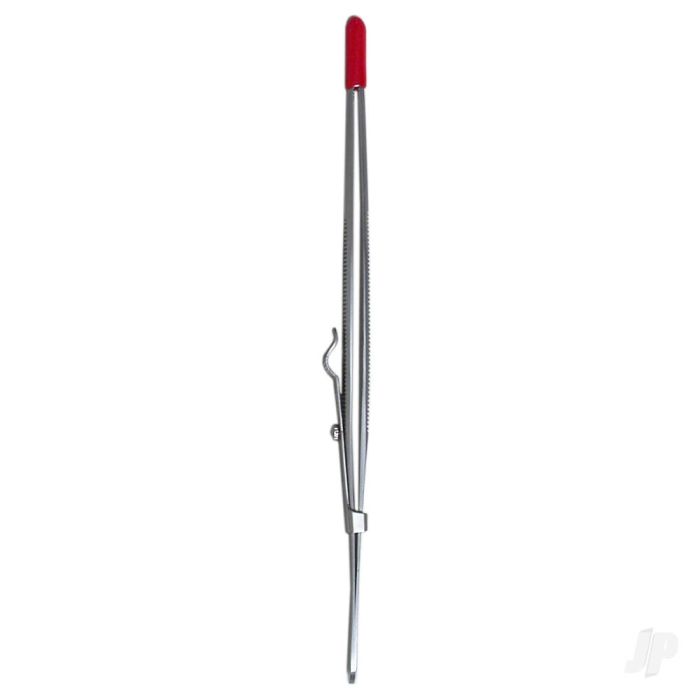 Modelcraft Fine Serrated Locking Stainless Steel Tweezers (PTW1093/FR)