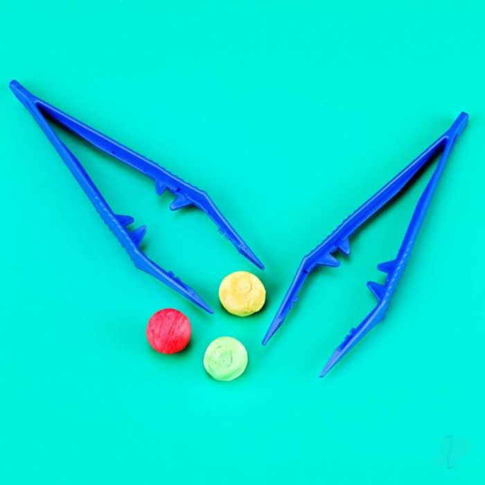 2x Plastic Tweezers with Serrated Tips PTW1150/2 Hobby Tools - Model Craft Collection
