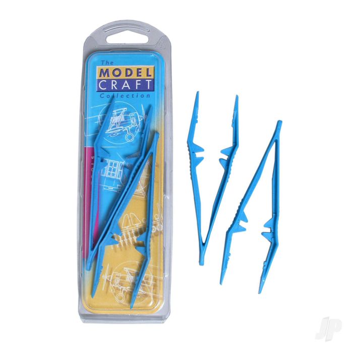 2x Plastic Tweezers with Serrated Tips PTW1150/2 Hobby Tools - Model Craft Collection