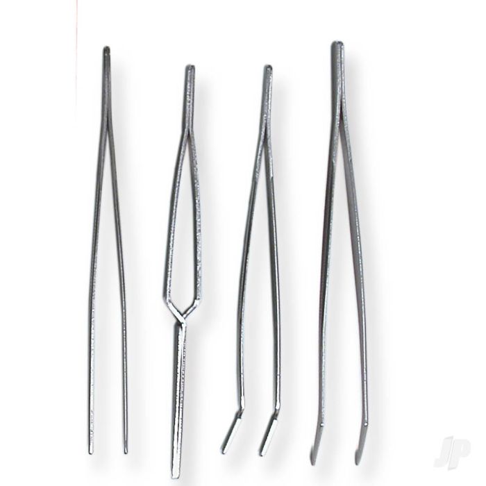 Modelcraft 4-Piece Stainless Steel Tweezers Set (PTW5000)