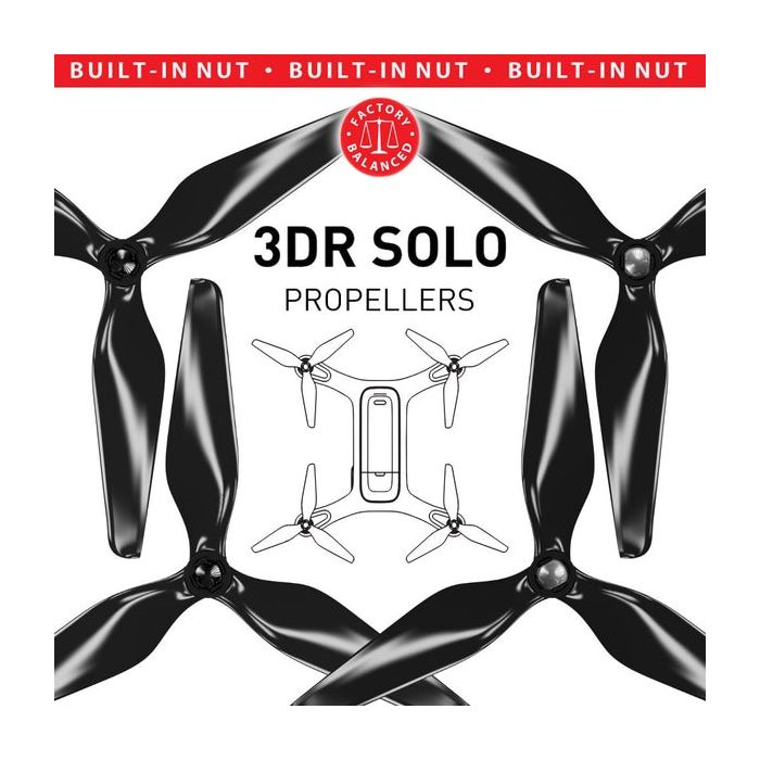 Master Airscrew 3DR Solo 3-Blade Propellers - 3MR-SL - 9x4.5 Prop Set - Black