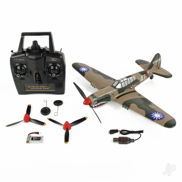 Sonik RC Curtis P-40 Warhawk 400mm RTF RC Model WWII Plane w/Gyro