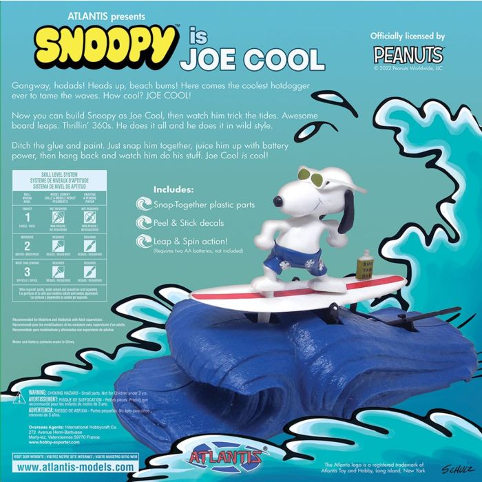 Atlantis Models Snoopy Joe Cool Surfing Moving Plastic Kit