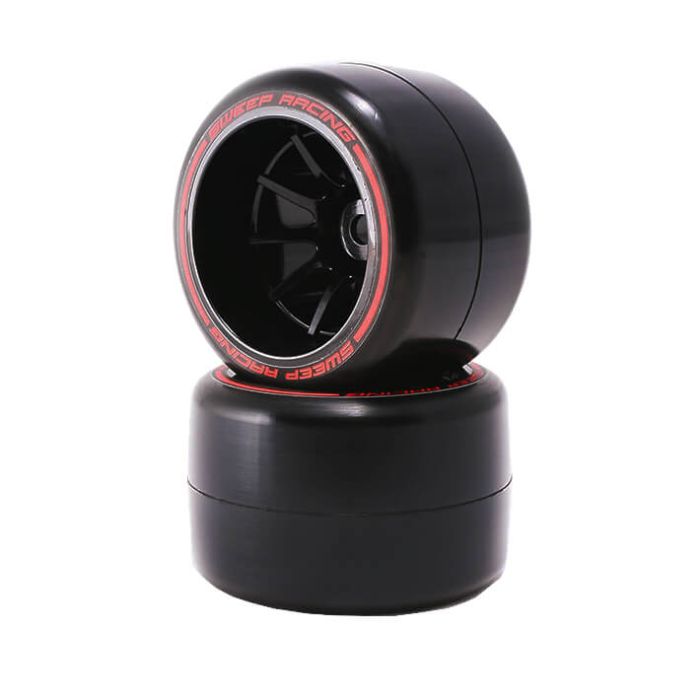 Sweep 1/10 F1 RC Car - Pre-Glued Wheels & Tyres (2) – Rear Soft Asphalt Tarmac