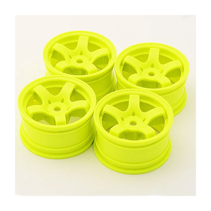 Sweep Mini 5-Spoke Wheel Type A Yellow (4) for RC Cars