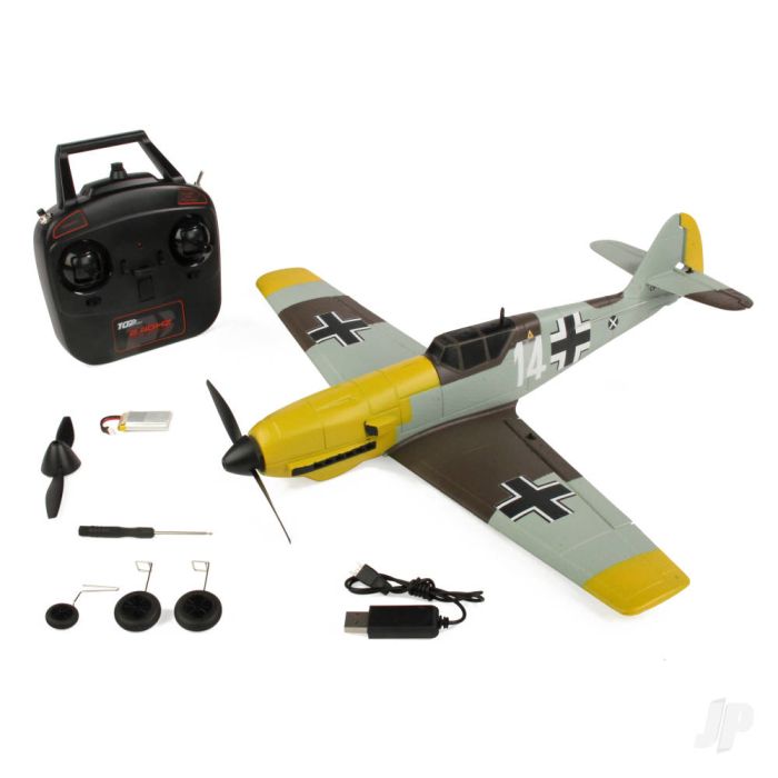 Top RC Hobby Messerschmitt BF-109 RTF Ready-To-Fly RC Plane (450mm) (Mode 1)