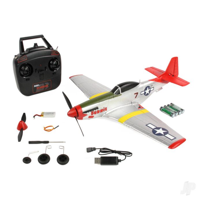 Top RC Hobby P-51D Mustang RTF Ready-To-Fly RC Model Plane (450mm) (Mode 1)