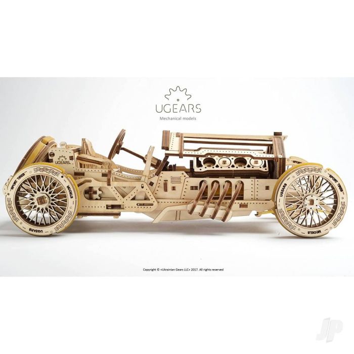 UGears U-9 Classic F1 Car Mechanical Wood Construction Kit