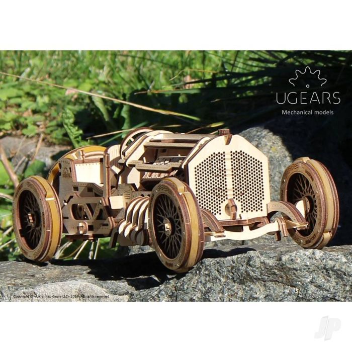 UGears U-9 Classic F1 Car Mechanical Wood Construction Kit