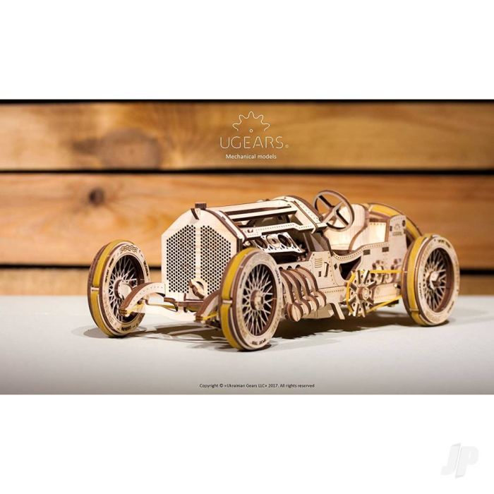UGears U-9 Classic F1 Car Mechanical Wood Construction Kit