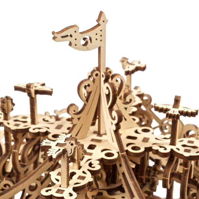 UGears Carousel Merry Go Round Roundabout Mechanical Wood Construction Kit
