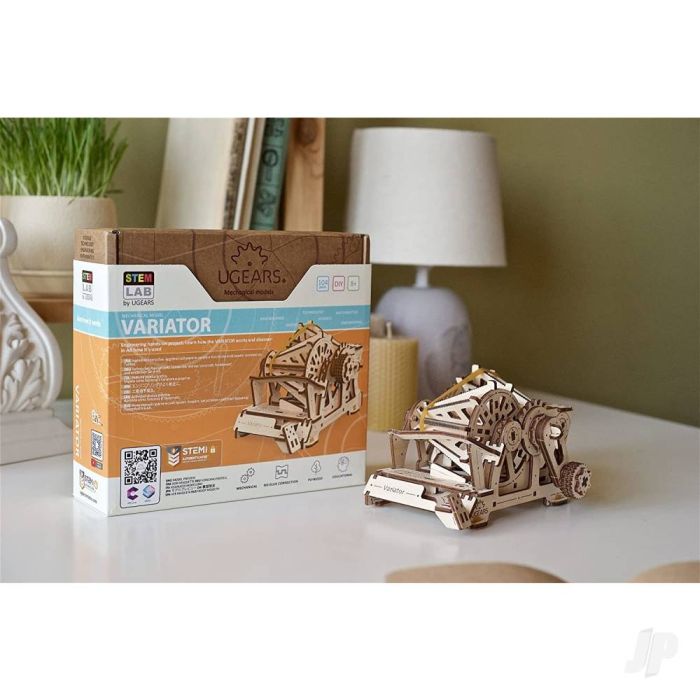UGears Variator CVT Transmission STEM Lab Mechanical Wood Construction Kit