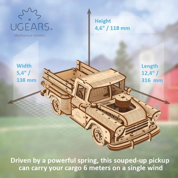 UGears Lumberjack 50’s American Pickup Mechanical Wood Construction Kit