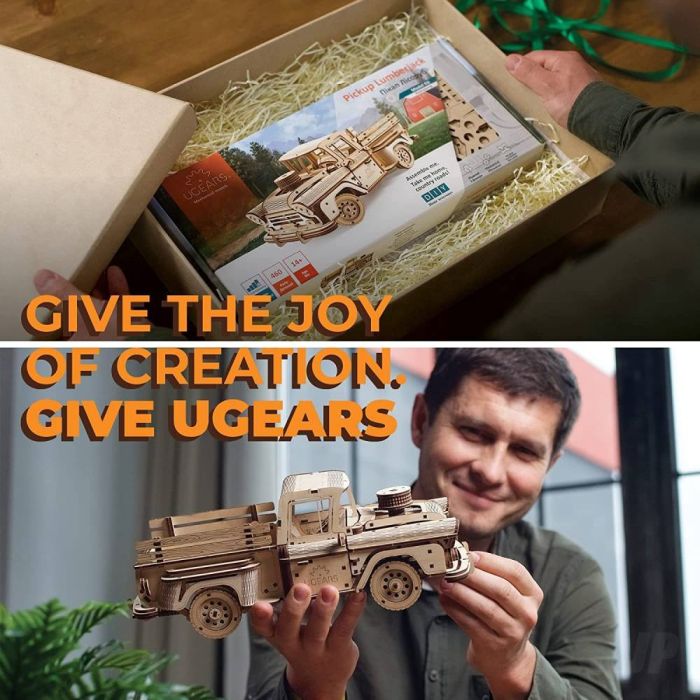 UGears Lumberjack 50’s American Pickup Mechanical Wood Construction Kit