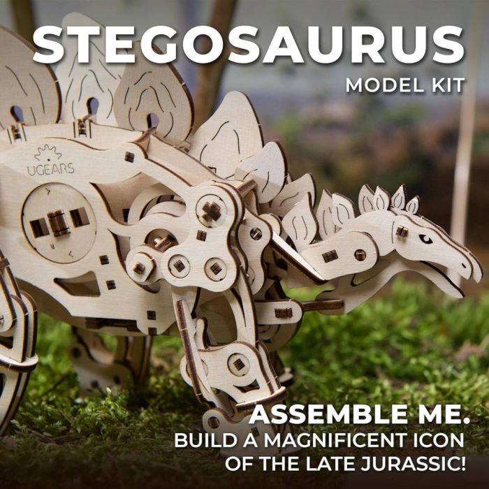 UGears Stegosaurus Dinoaur Mechanical Wood Construction Kit