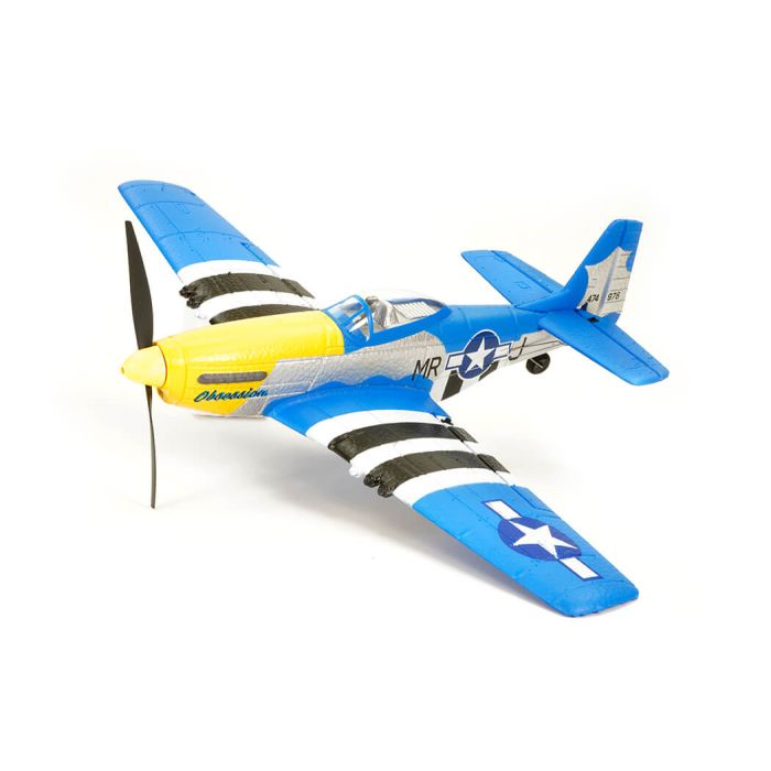 Volantex P-51 Mustang V2 Blue RTF RC Model Plane w/Gyro EPP Ready-To-Fly