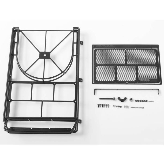 RC4WD Krabs Roof Rack W/Spare Tyre Mount For Axial SCX10 II Xj (Black)