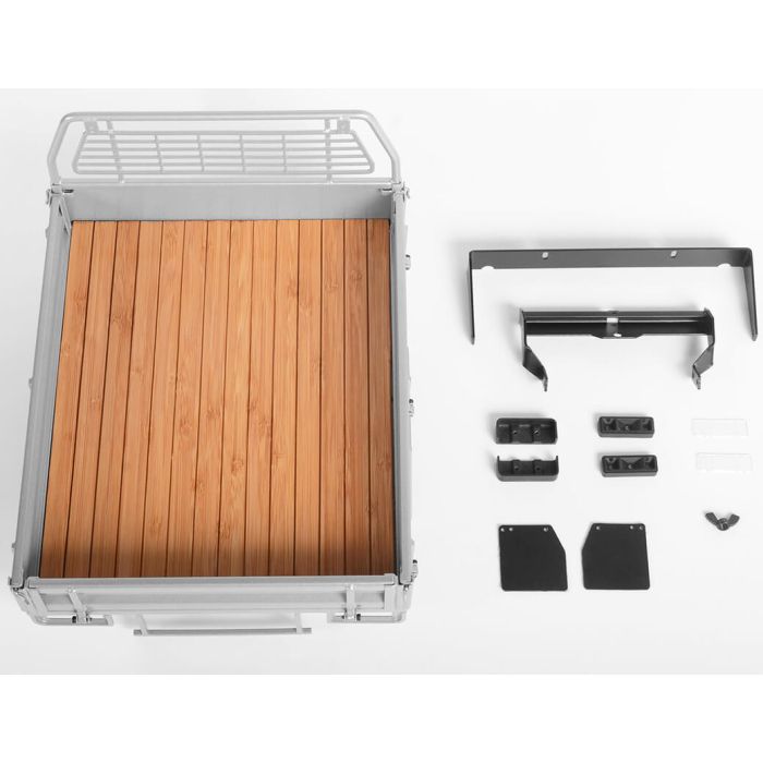RC4WD Kober Rear Bed W/Tyre Holder & Mud Flaps For RC4WD TF2 LWB Toyota LC70 (Silver)