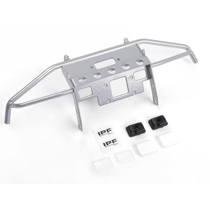 RC4WD Guardian Steel Front Winch Bumper W/Ipf Lights For Axial 1/10 SCX10 II UMG10 (Silver)