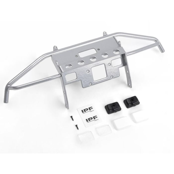 RC4WD Guardian Steel Front Winch Bumper W/Ipf Lights For Axial 1/10 SCX10 II UMG10 (Silver)