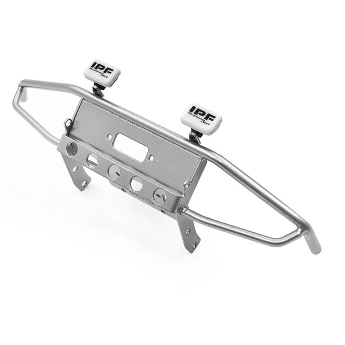 RC4WD Guardian Steel Front Winch Bumper W/Ipf Lights For Axial 1/10 SCX10 II UMG10 (Silver)