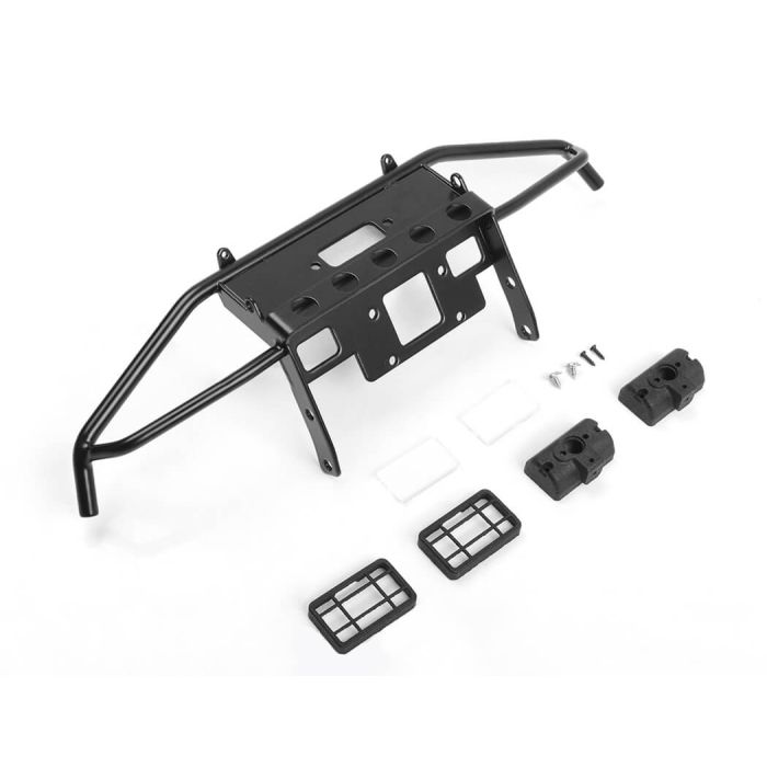 RC4WD Guardian Steel Front Winch Bumper W/Lights For Axial 1/10 SCX10 II UMG10 (Black)