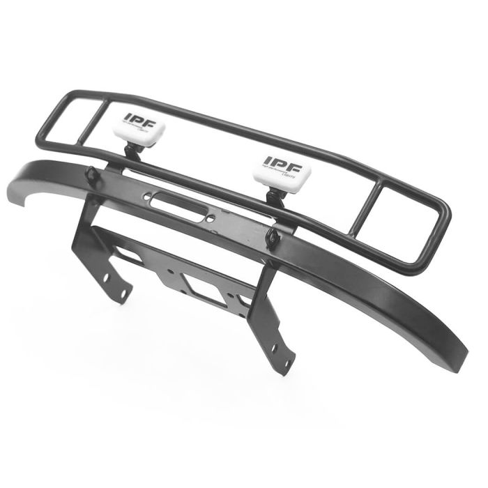 RC4WD Ranch Steel Front Winch Bumper W/ Ipf Lights For Axial 1/10 SCX10 II UMG10 (Black)